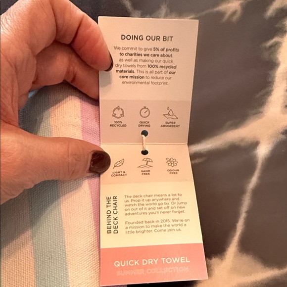 Dock & Bay Striped Quick Dry Towel - Pastel Multicolor - Picture 3 of 5